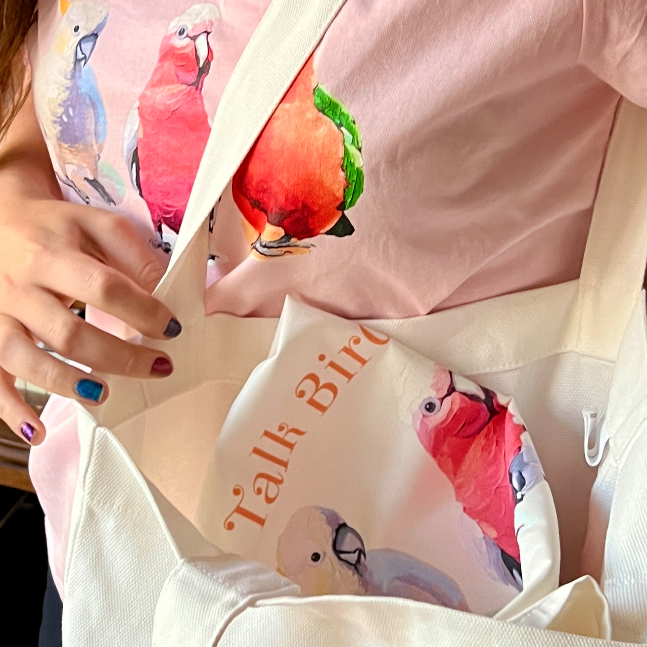 "Talk Birdy to me" tea towel