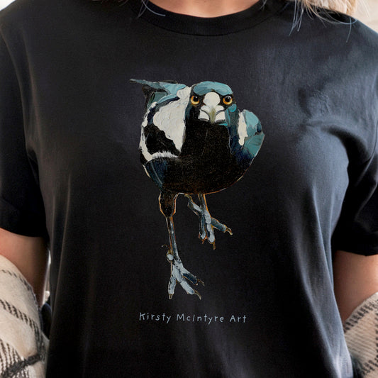 Womens fierce magpie maple t-shirt (image/signature only)