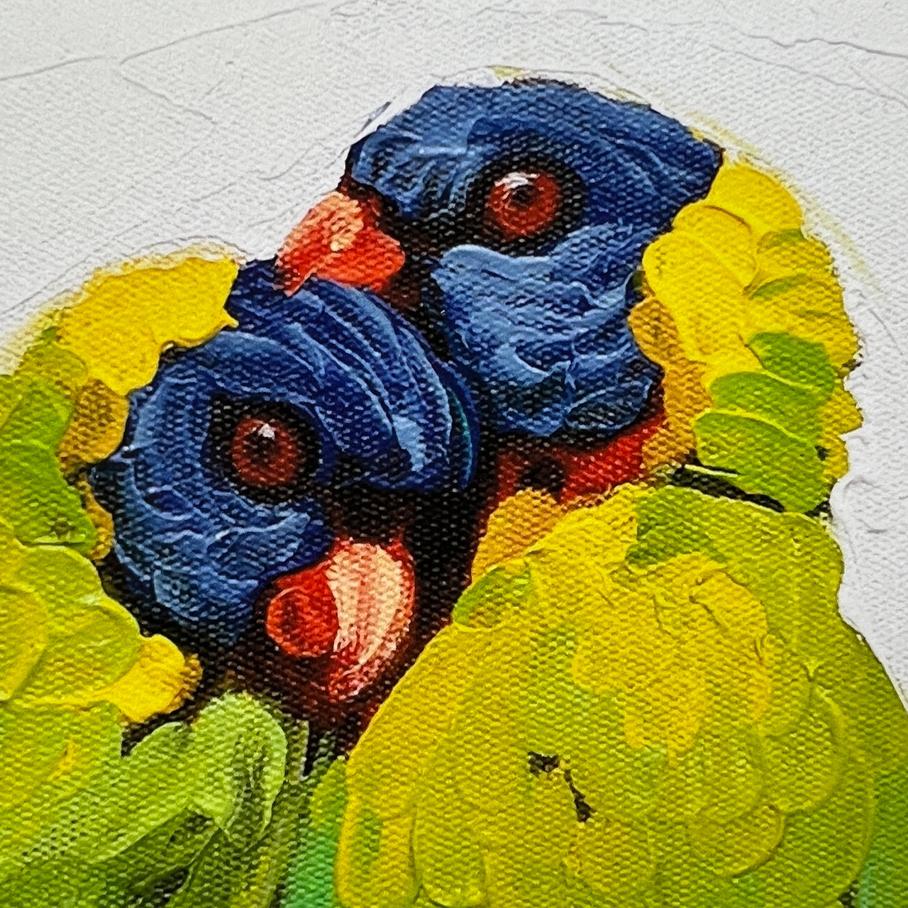Lorikeet lovers; two sizes; 30  and 45cm limited edition prints on paper. Unframed.