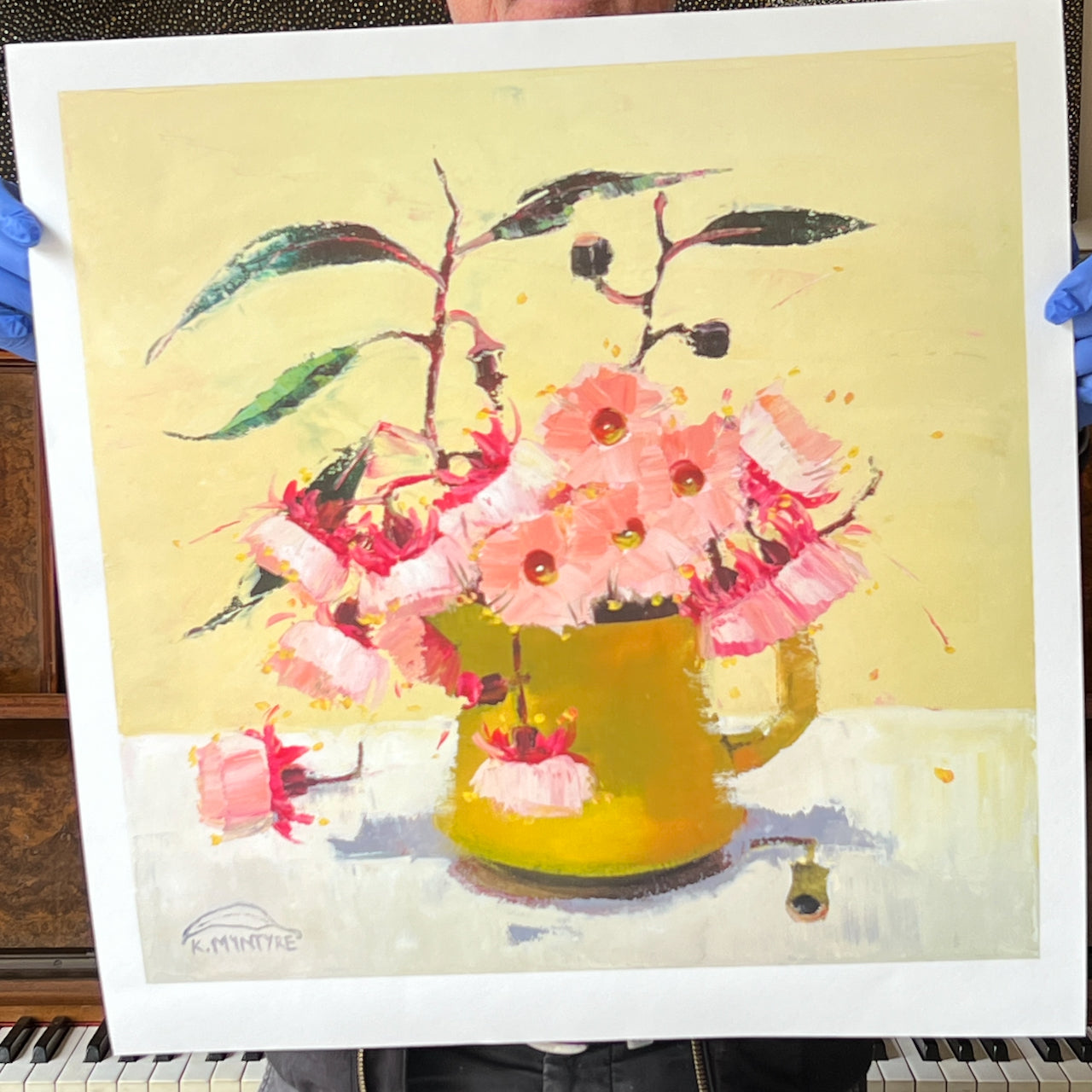 "Fairy gum blossom in Yellow Jug" Limited edition print, available in two sizes, unframed