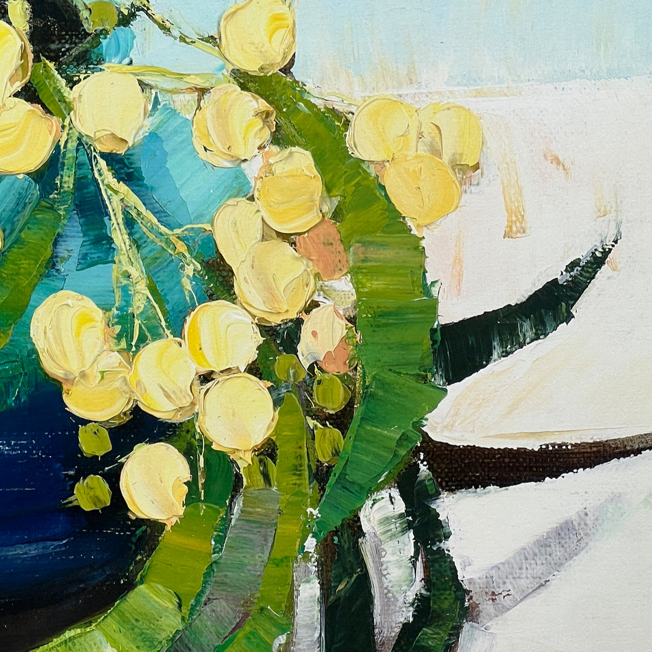 "Wattle sprig with cascading leaves" Limited edition print, available in two sizes, unframed.