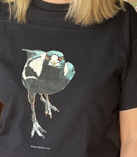 Womens fierce magpie maple t-shirt (no slogan, image only)