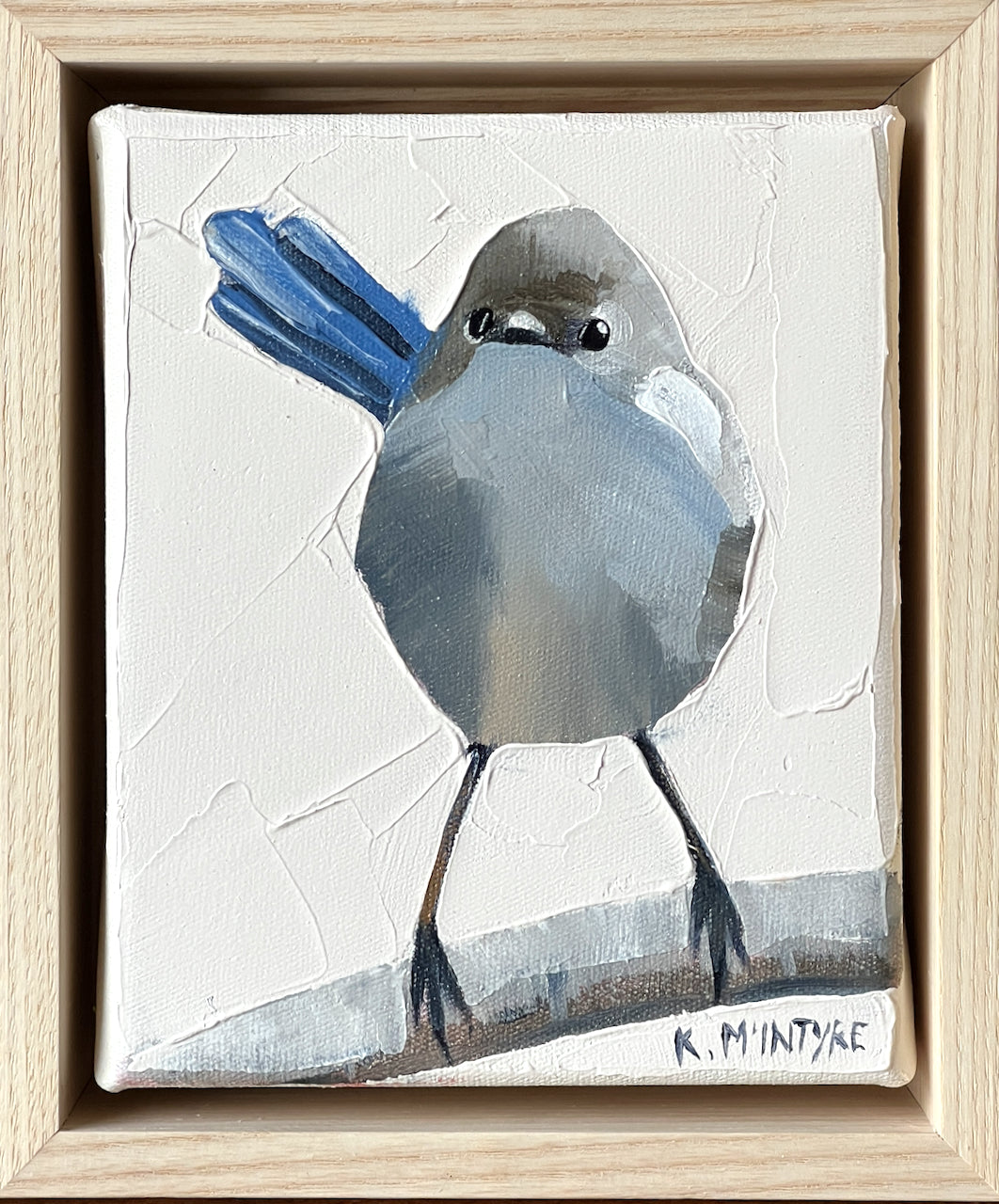 superb blue wren original artwork by kirsty mcintyre
