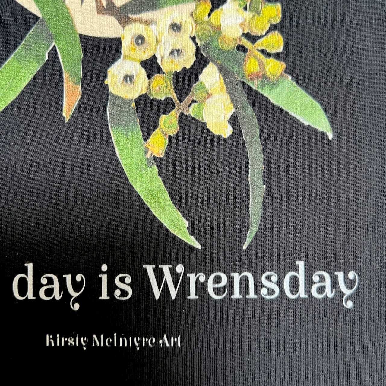 "Every Day is Wrensday" Womens blue wren maple tee