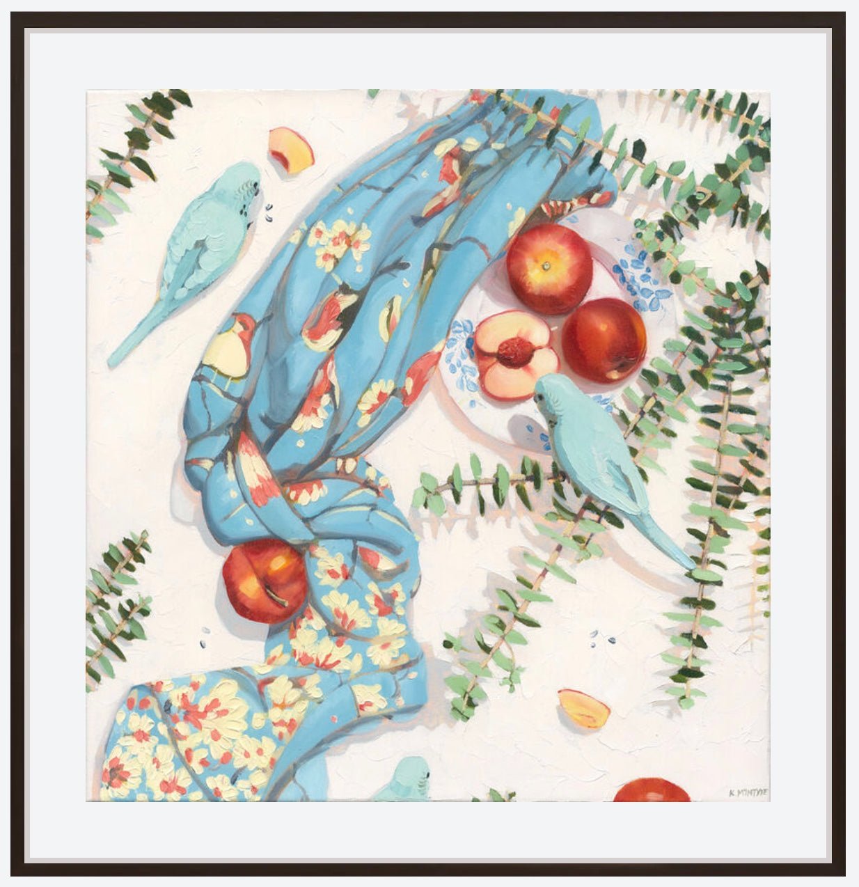Budgies and spinning gum- Giclee print limited edition of 20 available in two sizes (sold unframed)