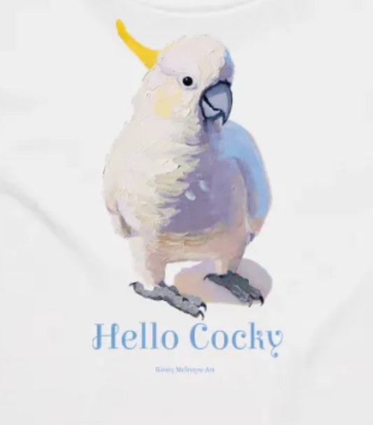"Hello Cocky" womens maple t-shirt