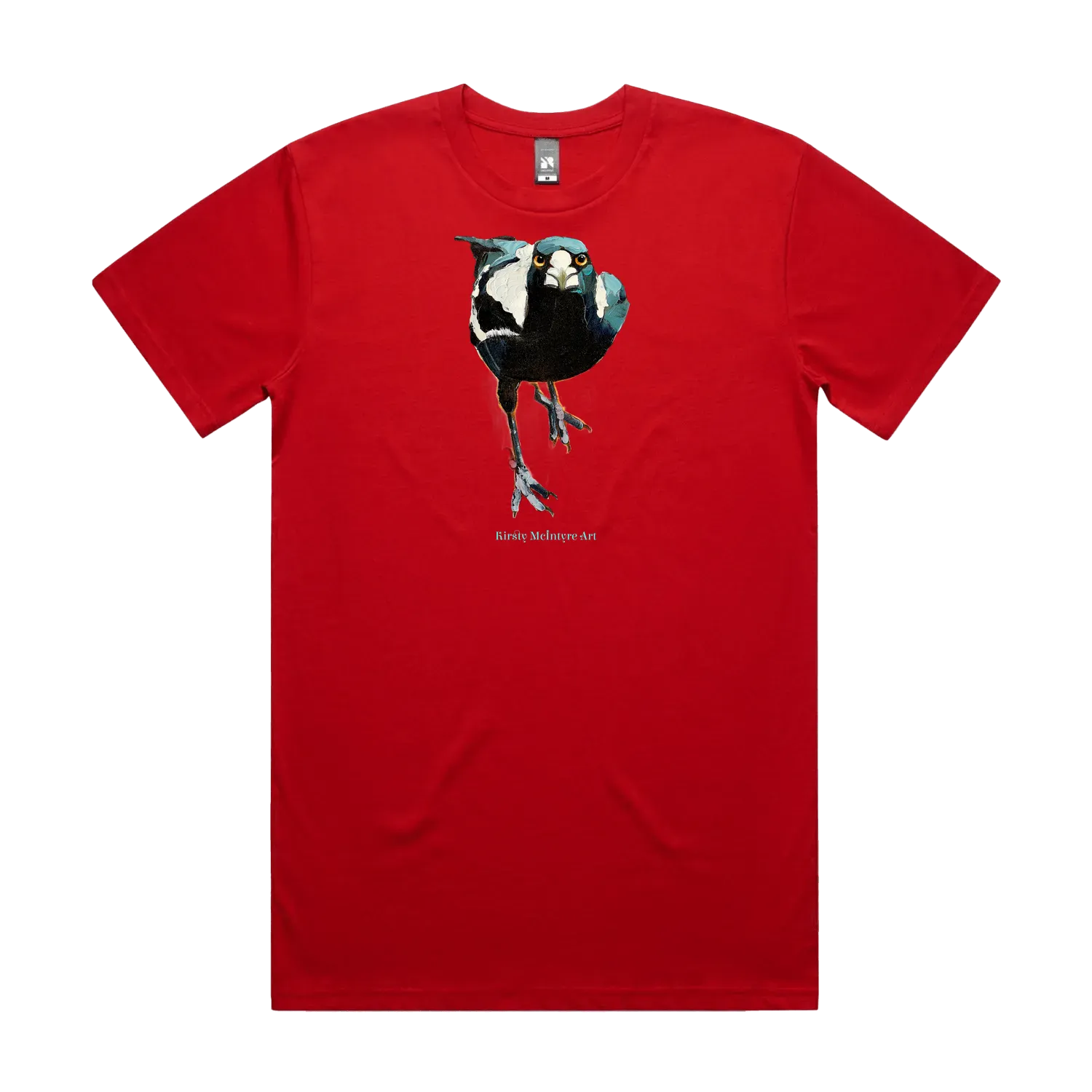 Red front flat lay