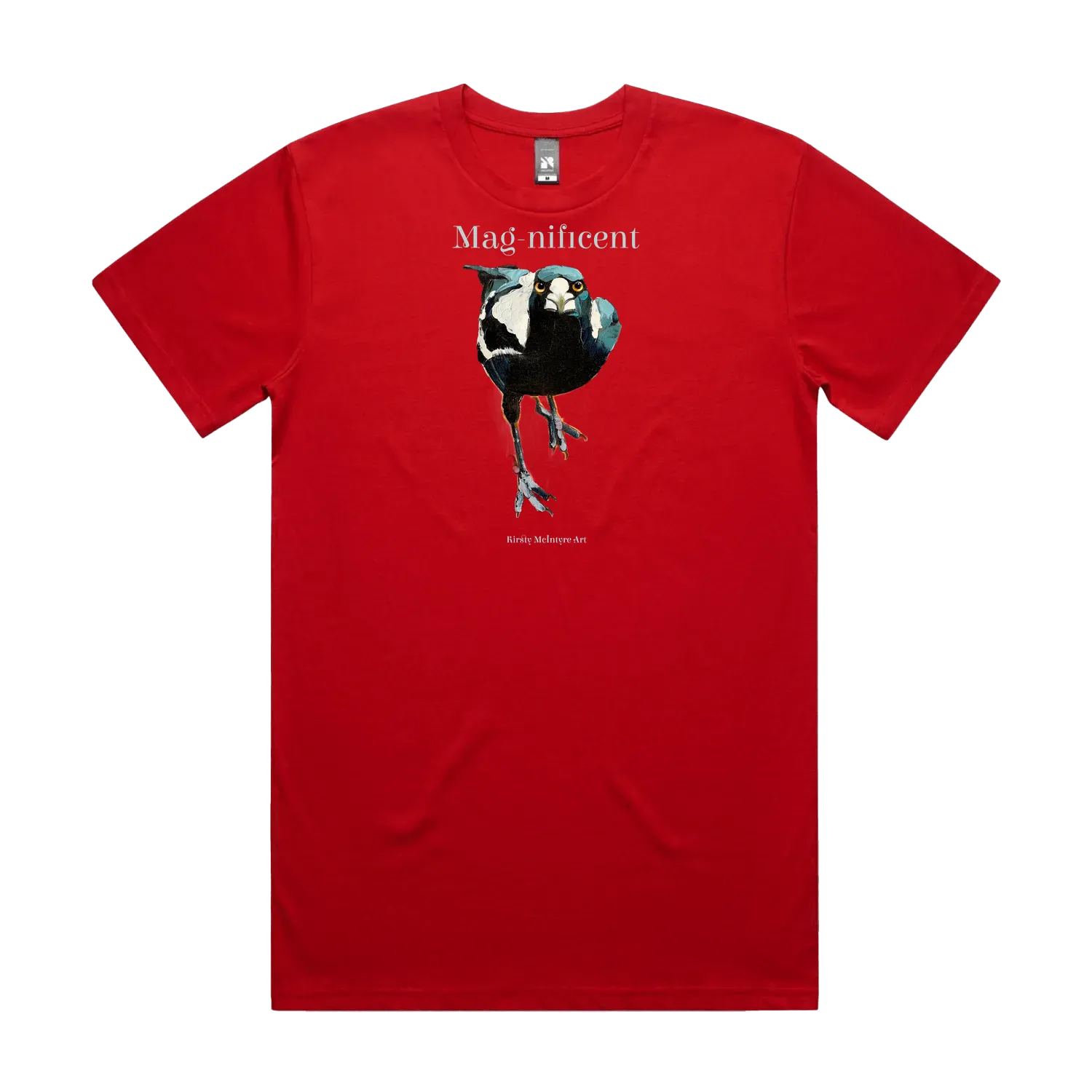 Red front flat lay