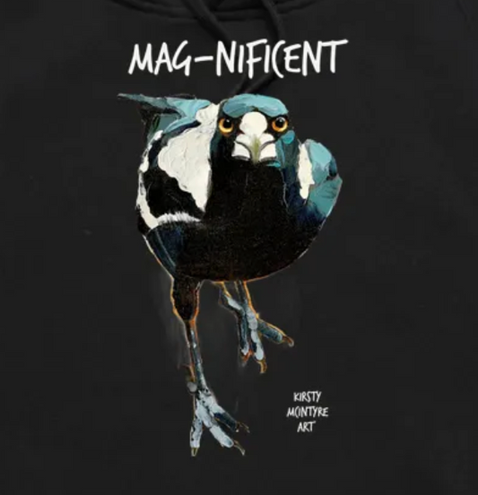New! "Mag-nificent" magpie unisex hoodie