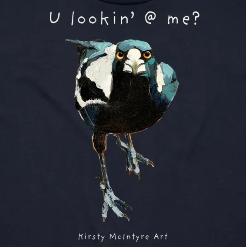 "U lookin' @ me?" unisex/mens magpie staple t-shirt